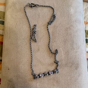 Sterling Silver QVC Necklace with amethyst stones
